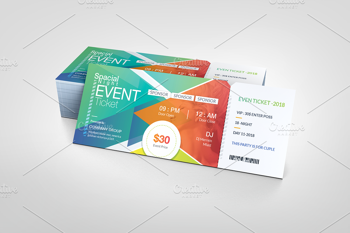 Event Ticket, an Invitation Template by GenerousArt
