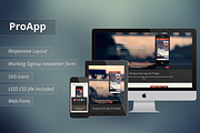 ProApp - Responsive Landing Page, a Bootstrap Template by NovelPixels (Thumbnail 1 of 3)