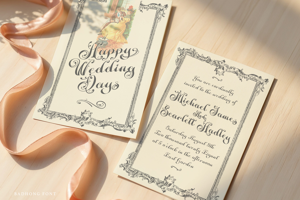 Badhong Classic Script, a Script Font by TypeClassHeroes (Photo 2 of 15)