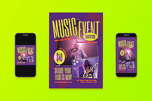 Modern Music Event Flyer Set, a Flyer Template by Aiyari Graphic