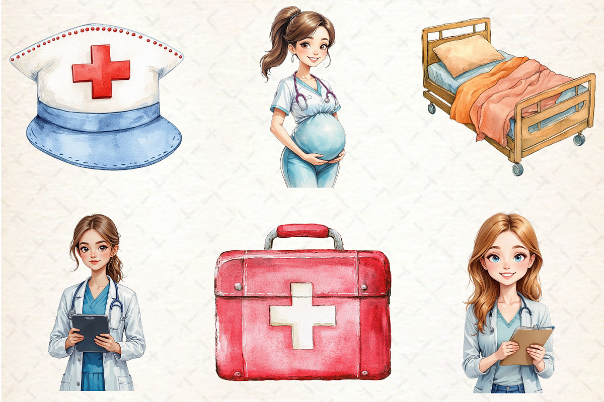 Watercolor Healthcare Medical, a Seasonal Illustration by Rose Art (Photo 4 of 4)