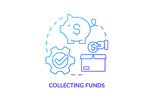 Collecting funds blue gradient, an Icon by IMG Visuals
