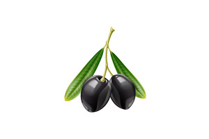 Realistic Black Olives