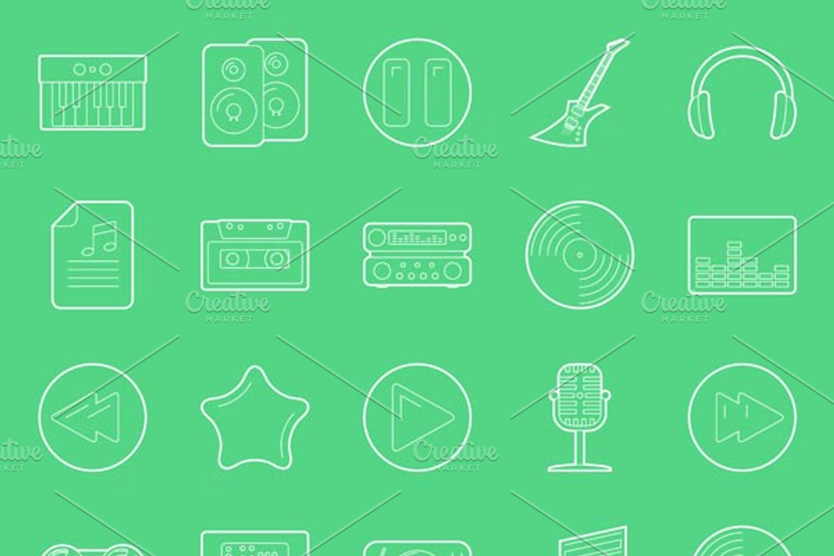 Music icons set, an Icon by Equipoise