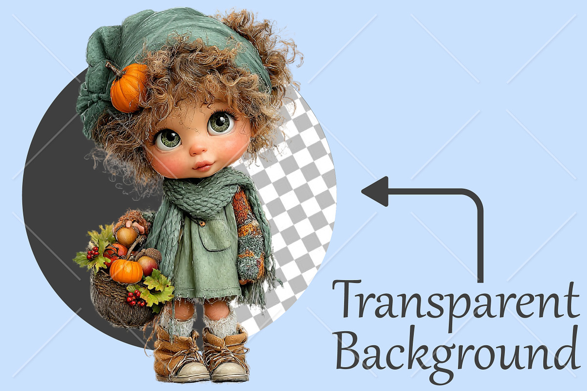 Whimsical Fall Autumn Kids Clipart, a Seasonal Illustration by Canvas Craft (Photo 2 of 10)