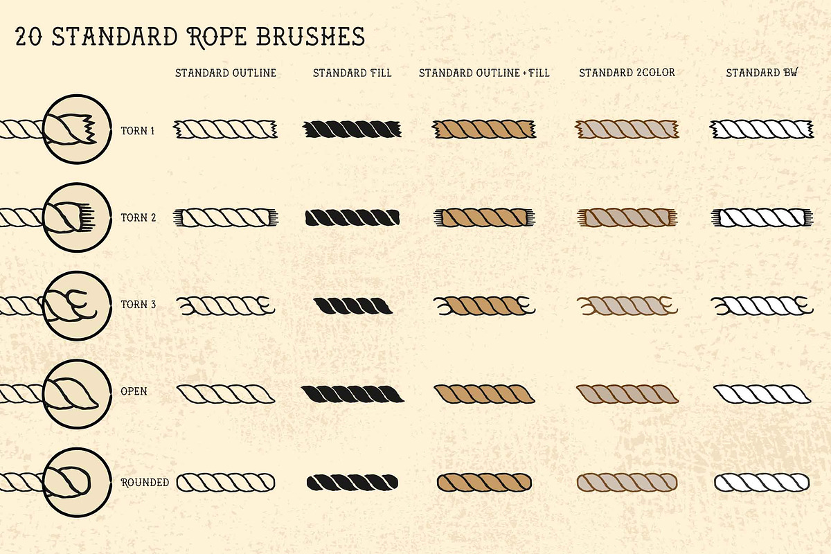 Sailor Mate's Rope Brushes I, a Brush Add-On by BAD TASTE (Photo 2 of 5)
