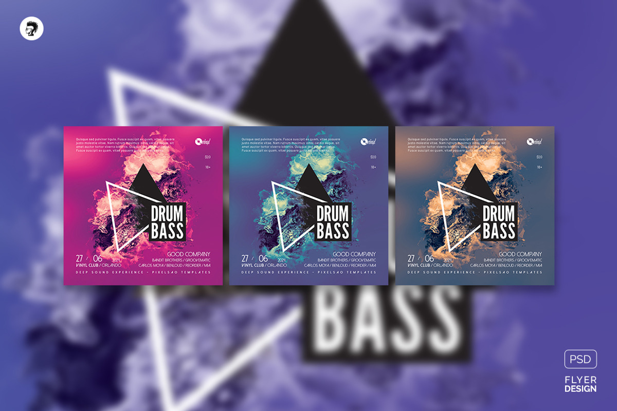 Drum And Bass – Abstract Party Flyer, a Flyer Template by pixelsao (Photo 2 of 2)