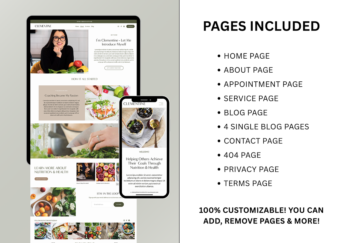 Squarespace Template: Clementine, a Squarespace Template by Breah Designs (Photo 2 of 10)