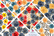 Rose Flowers Seamless Paper pack 012, a Pattern Graphic by Drawberx (Thumbnail 1 of 9)