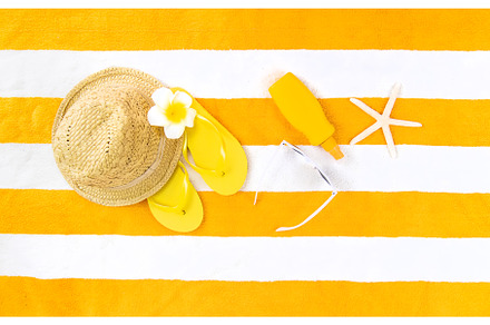 Beach towel with relaxation, a Holiday Photo by yanadjana