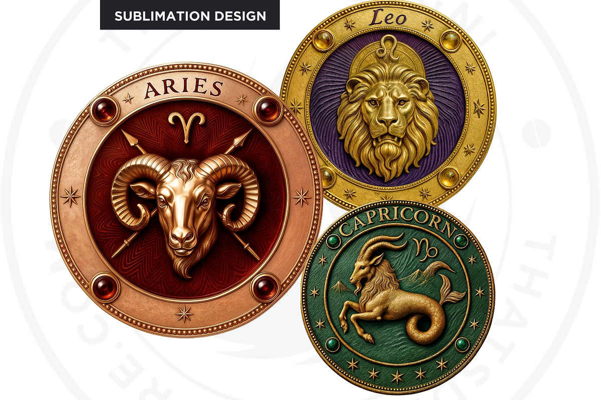 Renaissance Zodiac signs horoscope, a Decorative Illustration by ThatsDesignArt (Photo 5 of 10)