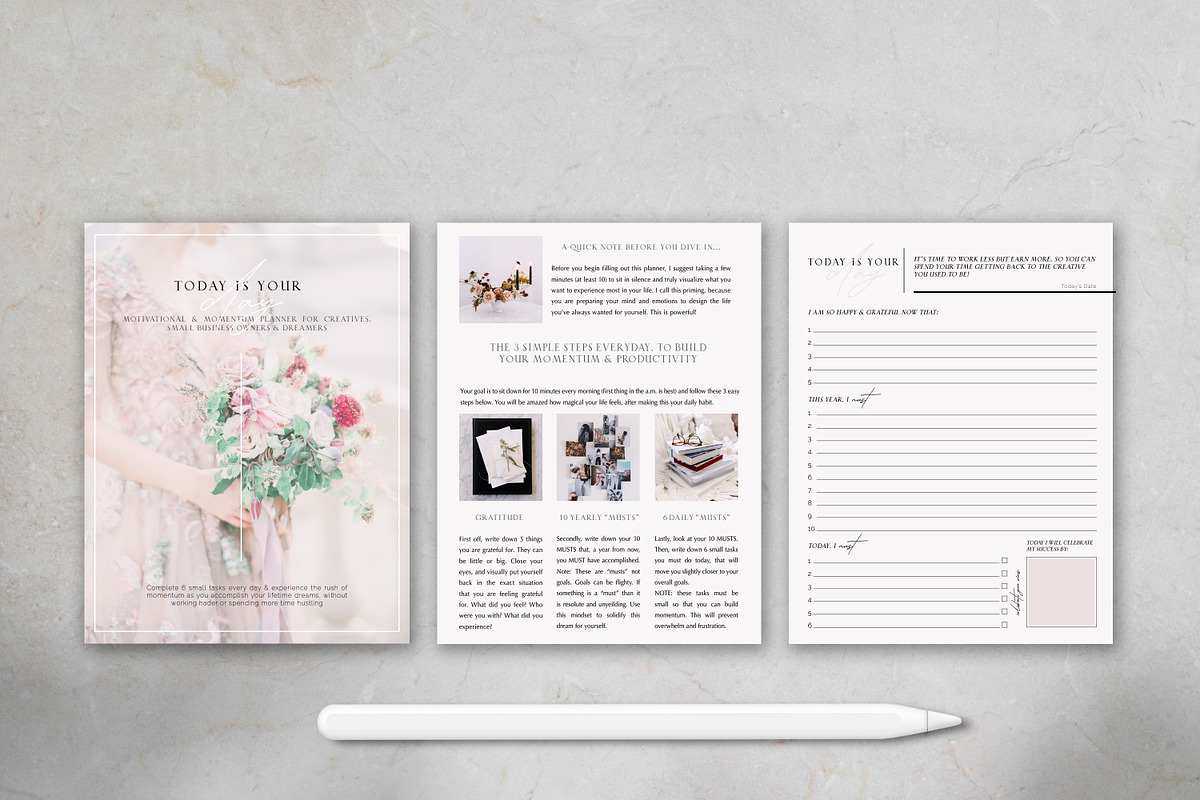Daily Printable Planner for Creative, a Brochure Template by CreativeMavenCo. (Photo 5 of 7)
