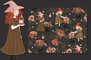 Cute Witch Pattern, a Pattern Graphic by Lady Bruniere Design (Thumbnail 2 of 8)