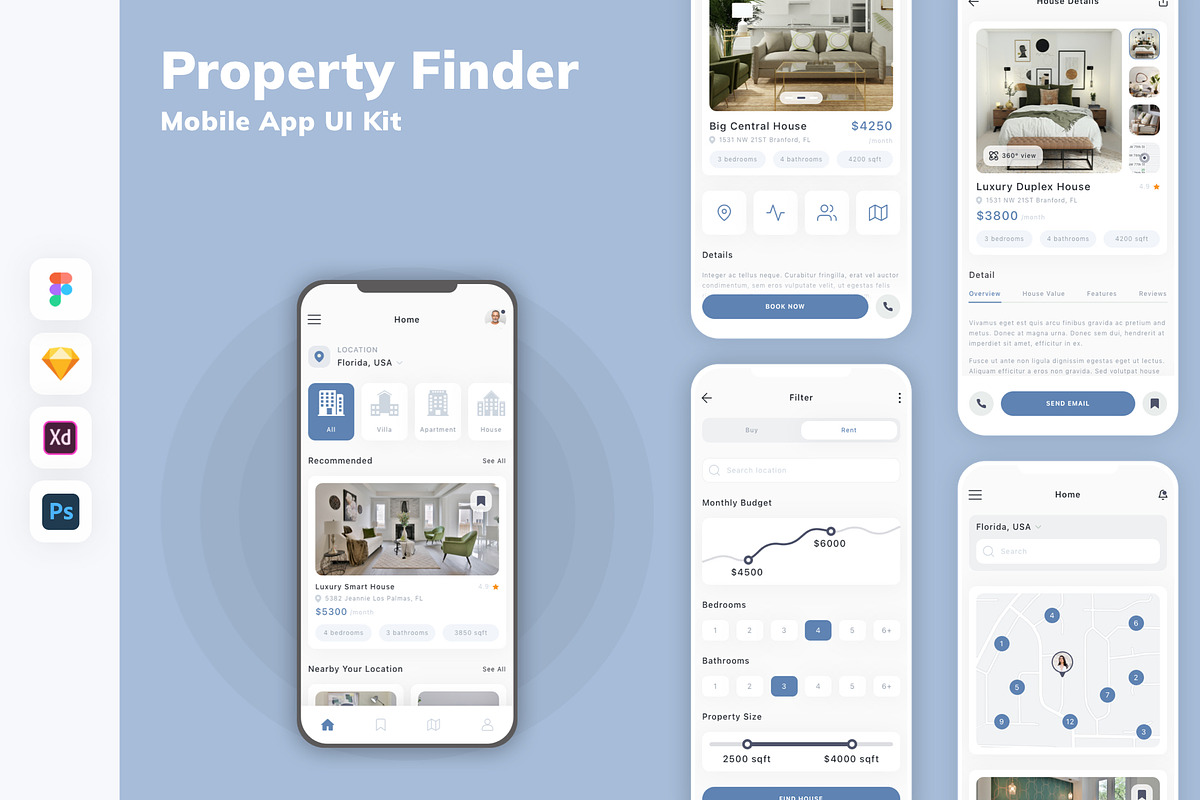 Property Finder Mobile App UI Kit, an UI Kit Template by uicube