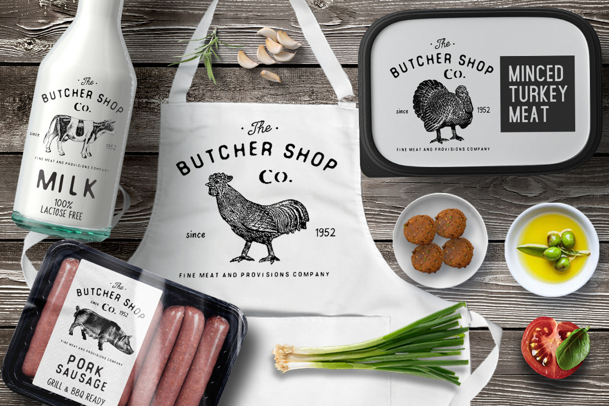 Farm Animal Logo Templates Set, an Animal Illustration by Lemon Workshop (Photo 5 of 6)