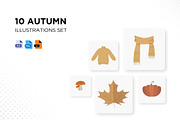 Autumn Element Set, a Seasonal Illustration by Epitomi_Studio (Thumbnail 1 of 2)