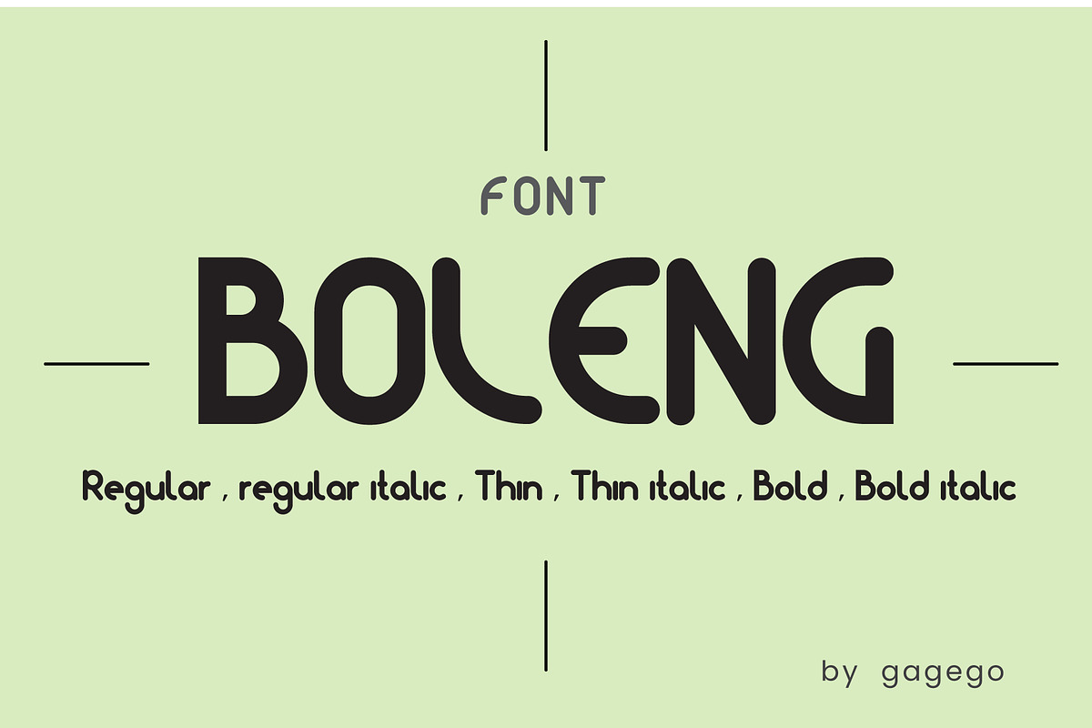 BOLENG FONT SANS SERIF, a Sans Serif Font by gagego (Photo 1 of 7)