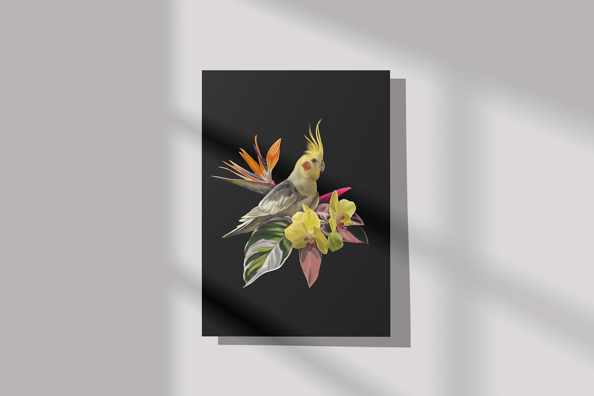 Tropical life. 100+ Parrot & flower, an Illustration by NNclipart (Photo 7 of 14)