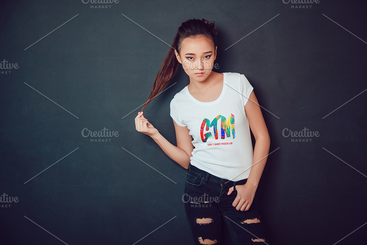 Women's T-shirts Mock-Up Vol 2, a Shirt Mockup by Freeman Studio (Photo 12 of 17)