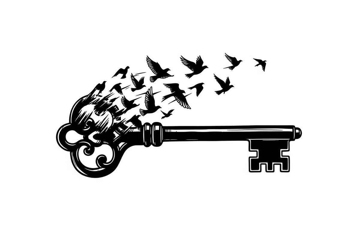 50 Flying Keys Silhouette Vector Bun, an Illustration by Designs_River (Photo 3 of 51)