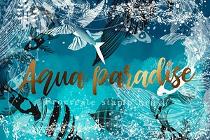 Aqua Paradise Procreate Stamp Brush