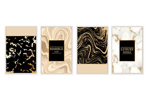 Marble gold background set in trendy