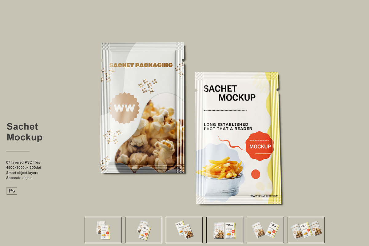 Sachet Mockup, a Packaging Mockup by NyakBiett (Photo 2 of 8)