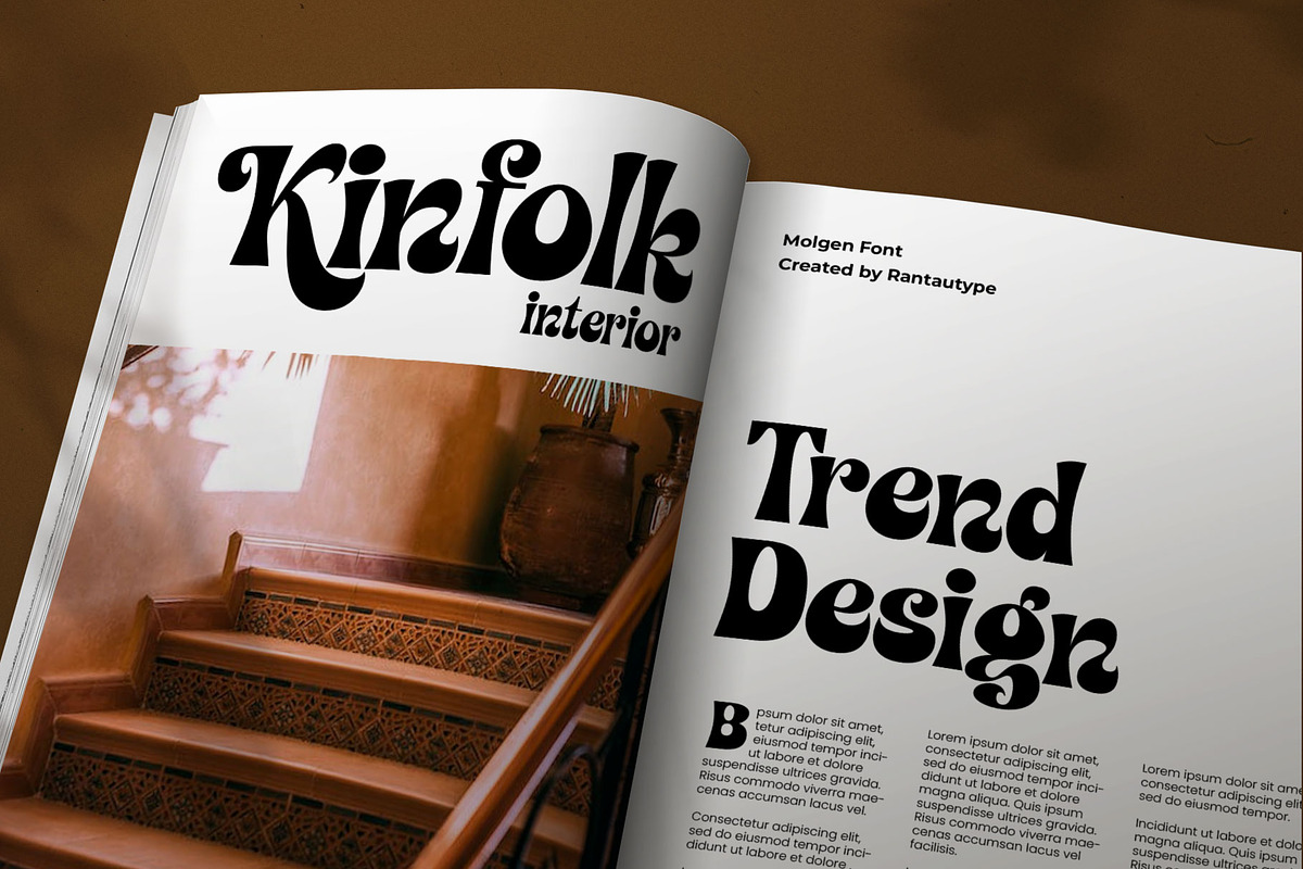 Molger Retro Display Font, a Serif Font by RantautypeStudio (Photo 3 of 17)