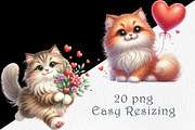 Valentine Kitten Clipart, a Decorative Illustration by GalaDesign03 (Thumbnail 4 of 5)