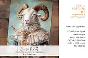 Baroque Royalty Animals Postcards, an Illustration by The Dutch Lady Designs (Thumbnail 4 of 7)