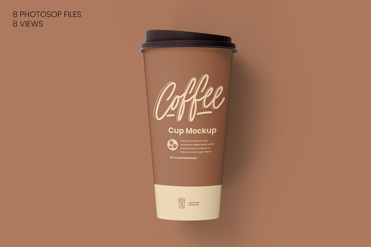 Coffee Cup Mockup - 8 views, a Cups & Container Mockup by Illusiongraphic (Photo 7 of 18)