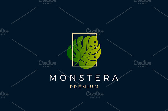 Monstera Leaf Flowers Logo preview 2