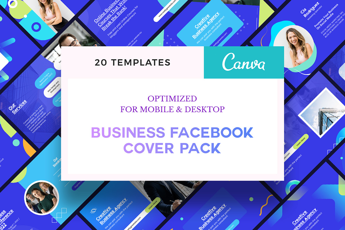 Business Facebook Cover Pack - Canva, a Social Media Template by Crevo Studio (Photo 1 of 8)