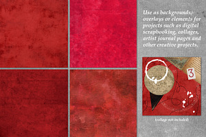 Red Textured Digital Papers