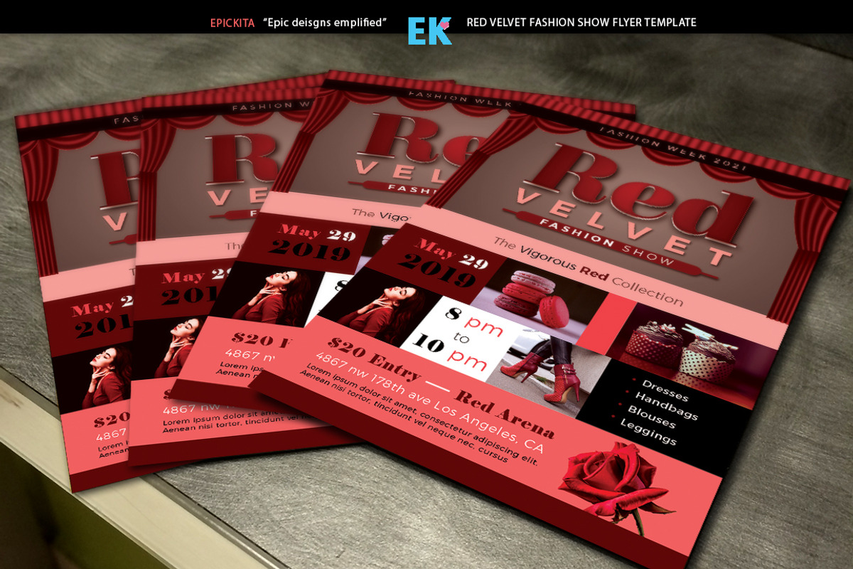 Red Velvet Fashion Show Flyer, a Flyer Template by Epickita (Photo 2 of 2)