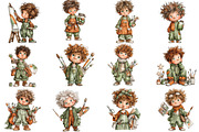 Whimsical Christmas Boy Clipart, an Illustration by CraftArtStudio (Thumbnail 3 of 6)