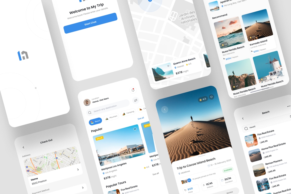 My Trip - Travel App UI Kit, an UI Kit Template by iDoodle Studio (Photo 2 of 4)