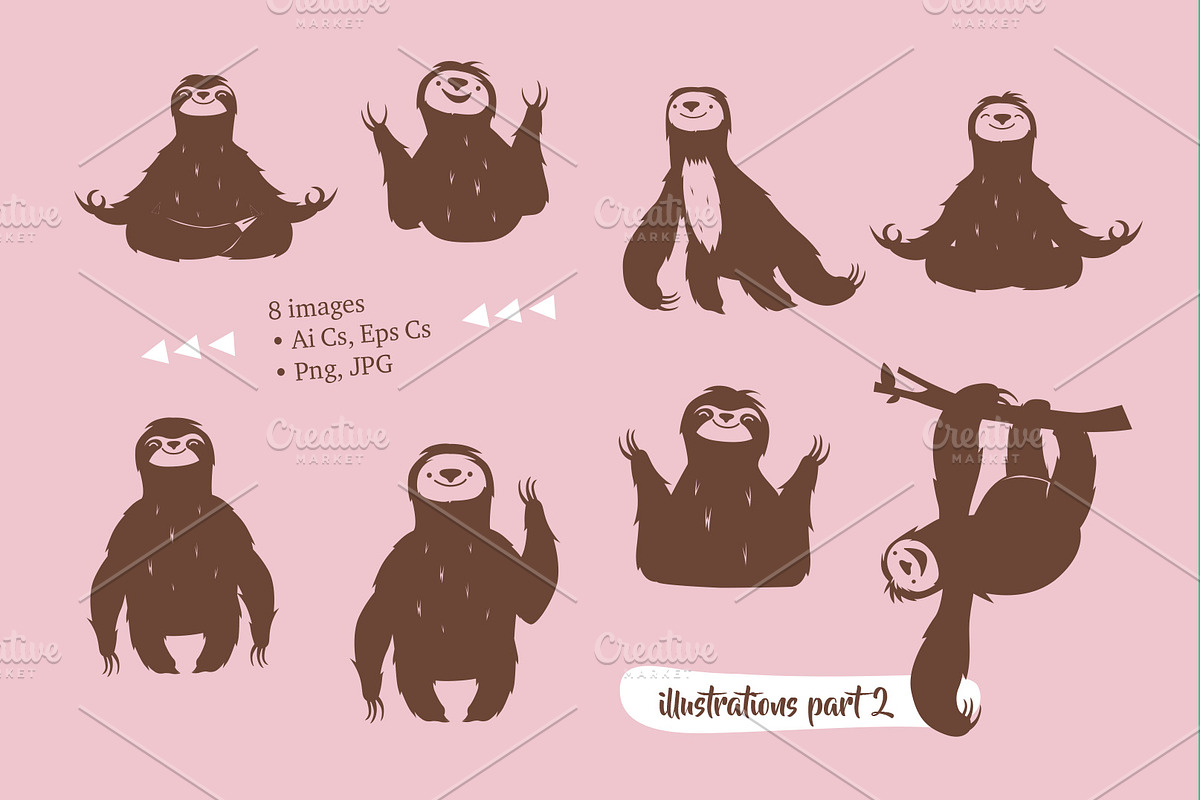 Sloth illustrations, an Animal Illustration by Alena (Photo 3 of 3)