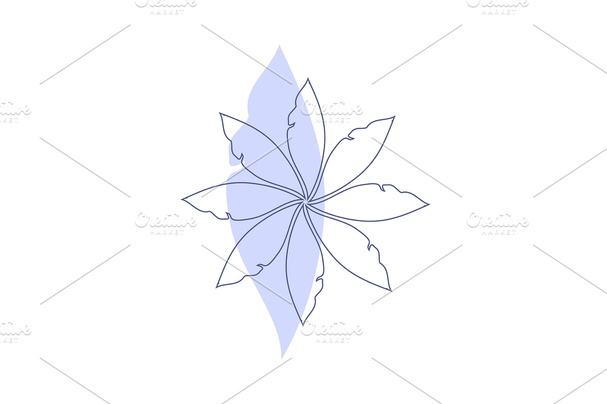 Simple abstract flower illustration, an Illustration by okskukuruza