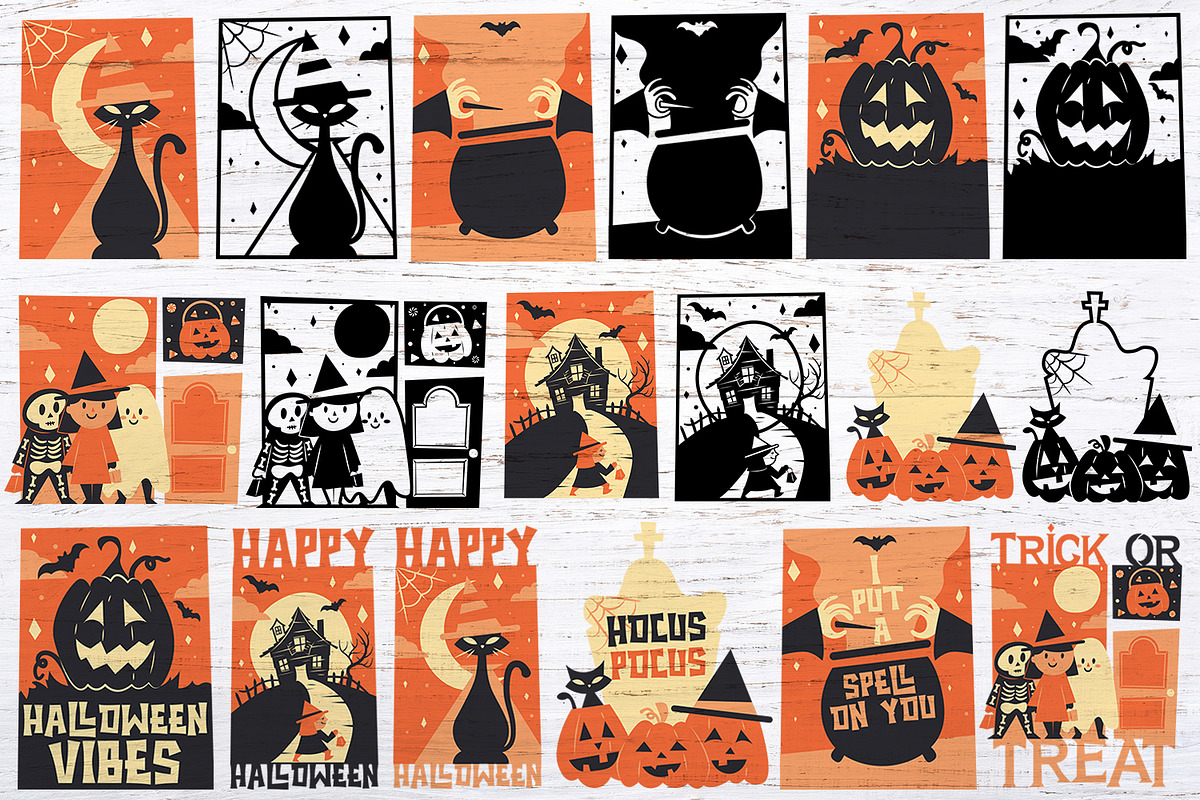 Retro Halloween Sublimation set, an Illustration by arausidp (Photo 3 of 4)