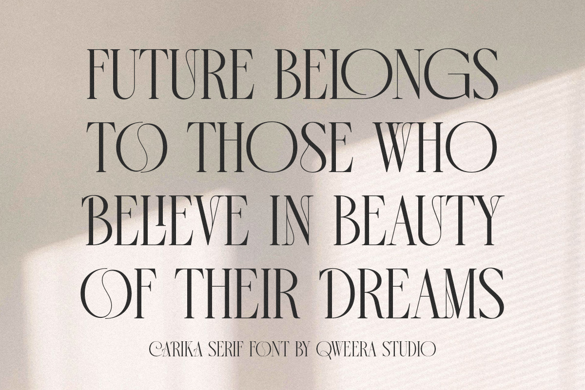 Carika - Elegant Serif, a Serif Font by Qweera Studio (Photo 5 of 10)