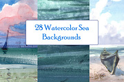 Watercolor Sea Backgrounds, a Texture Graphic by ivanushka-art (Thumbnail 4 of 5)
