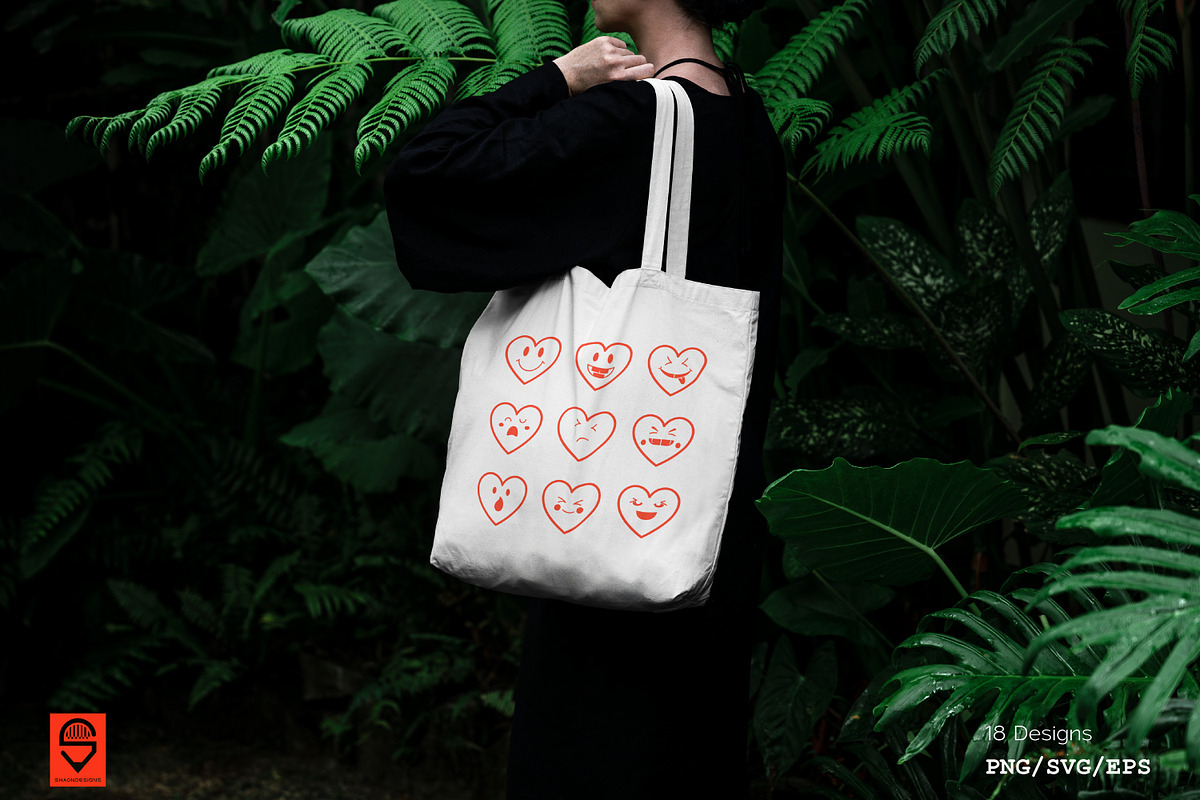 Love Heart Emoji Expressions Bundle, an Illustration by shaondesigns (Photo 7 of 9)