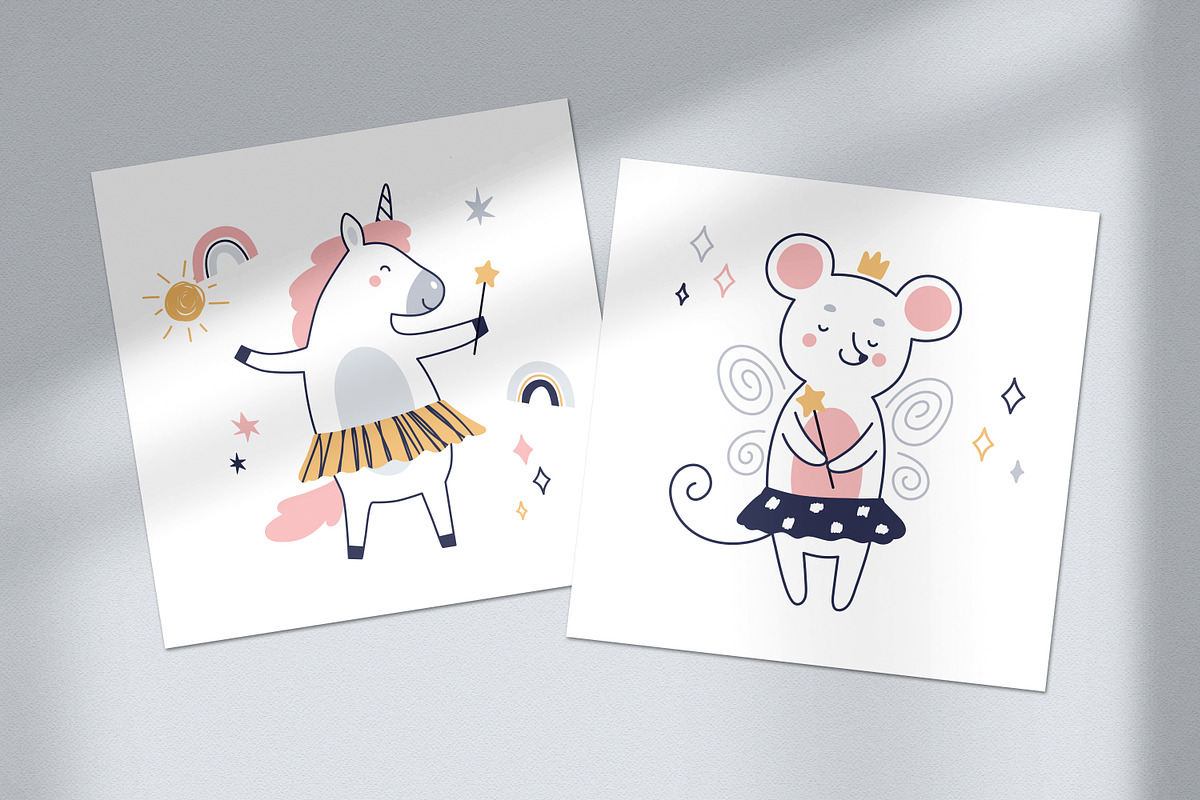 Cute scandi animals childish set, an Animal Illustration by Good Studio