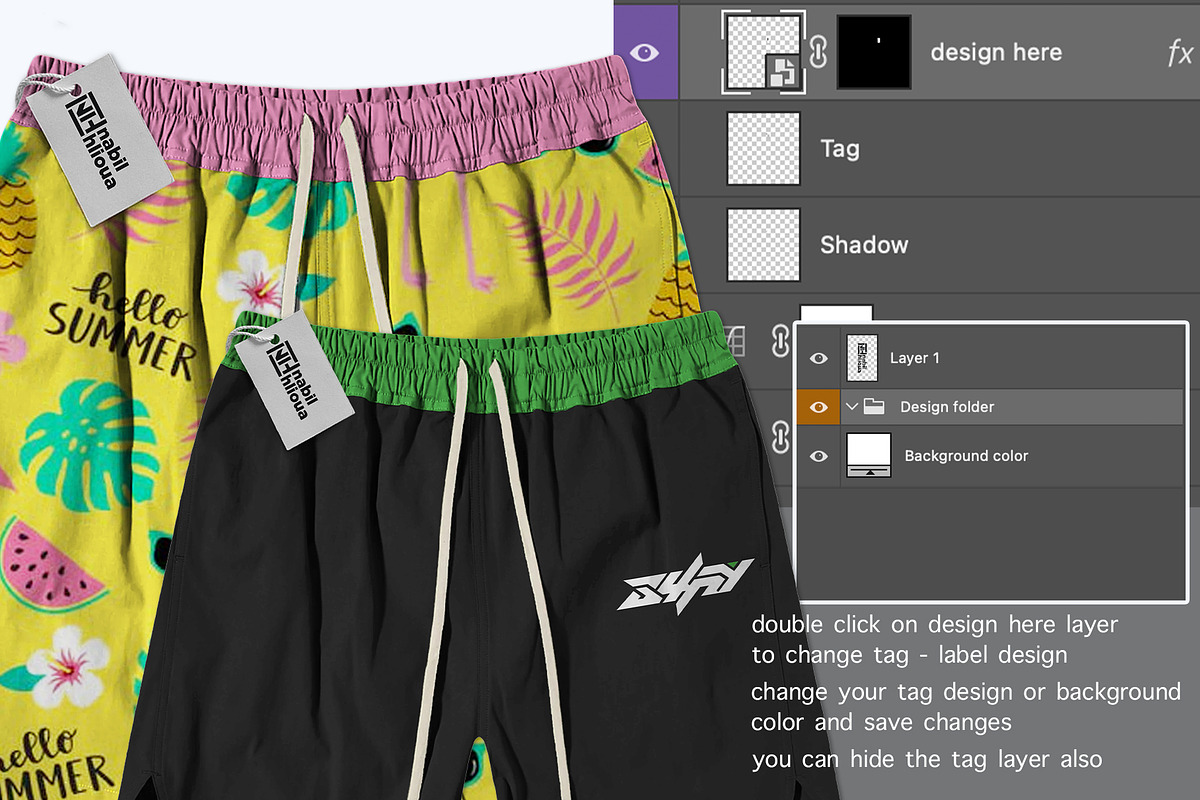 swimming and sport short psd mockup, a Bottom Mockup by NH graphic (Photo 2 of 4)