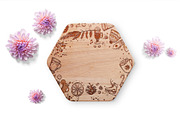 Engraved Hexagonal Wooden Coasters, a Product Mockup by Moonlight Creative (Thumbnail 5 of 8)