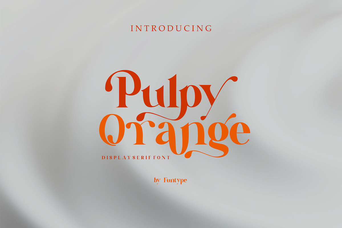 Pulpy Orange, a Serif Font by Funtype (Photo 1 of 9)