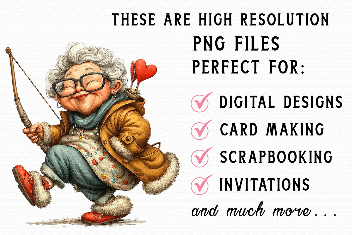Funny Old Lady Valentine Sublimation, an Illustration by Libby Wishes (Photo 6 of 7)