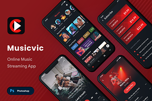 Online Music Streaming App, an UI Kit Template by Opus LabWorks