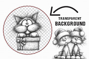 Whimsical Christmas Cat Clipart, an Illustration by Libby Wishes (Thumbnail 8 of 9)